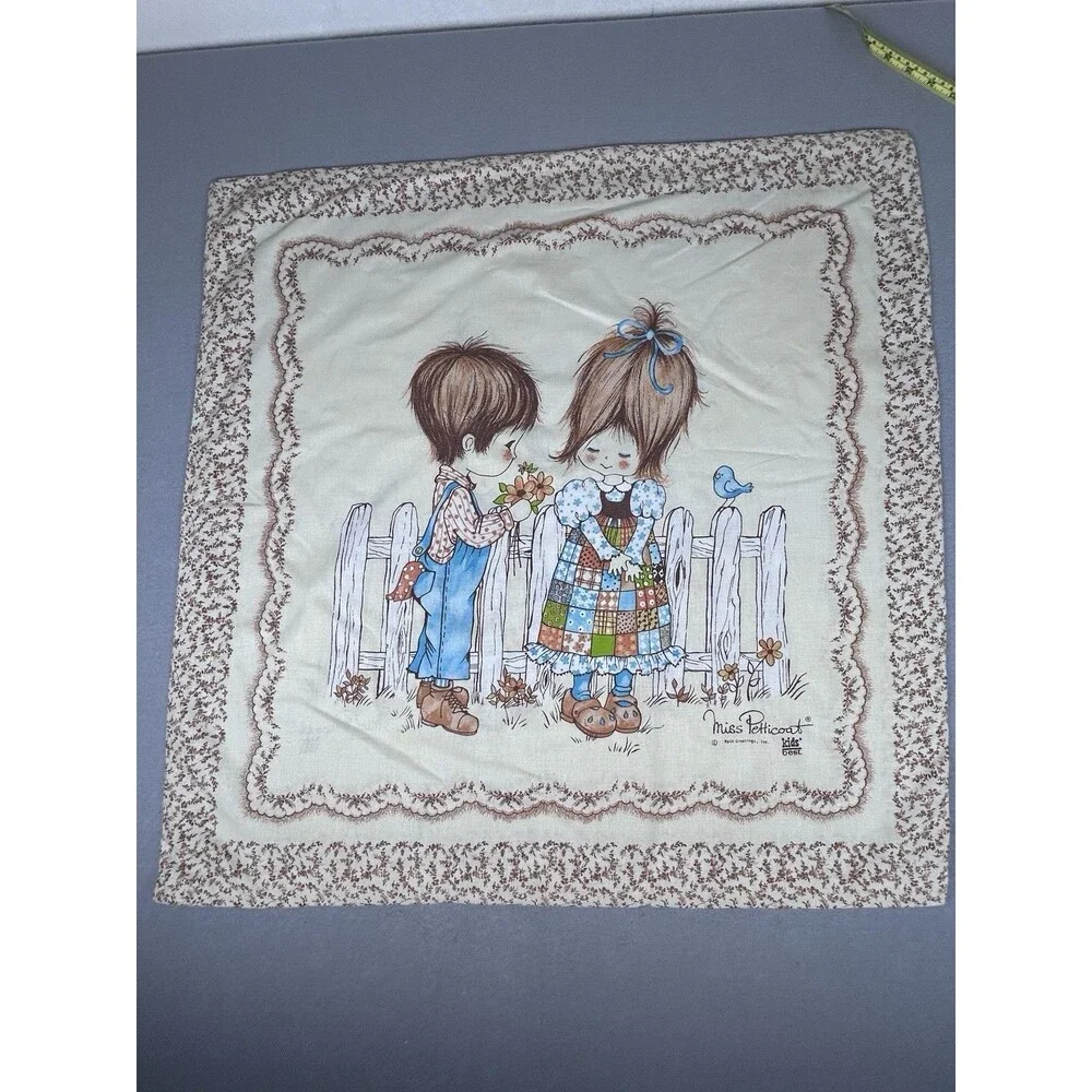 VTG 70's Miss Petticoat Prairie Sunbonnet Core Button Up Pillow Sham